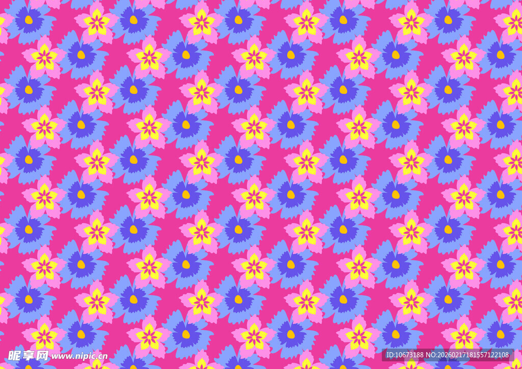 粉色底蓝色花朵图案背景