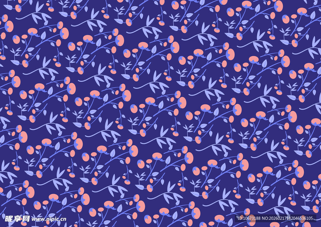 蓝色碎花图案纹理背景