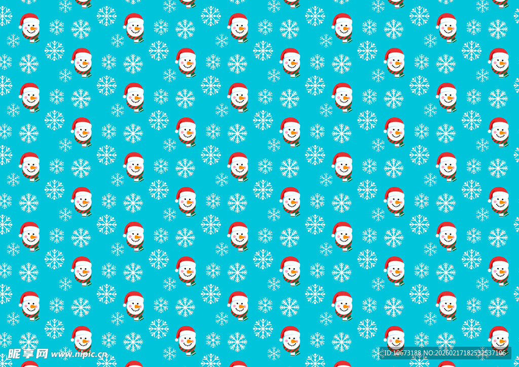 蓝色背景卡通图案无缝纹理