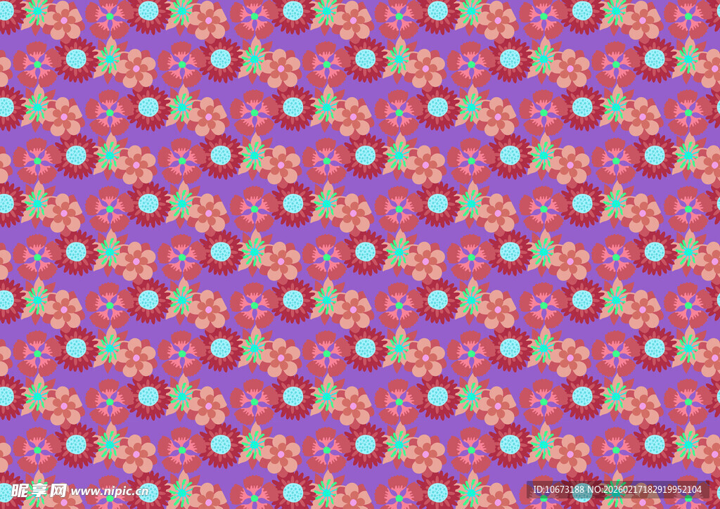 紫色花卉图案背景纹理