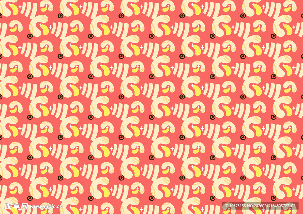 橙红色几何图案无缝背景