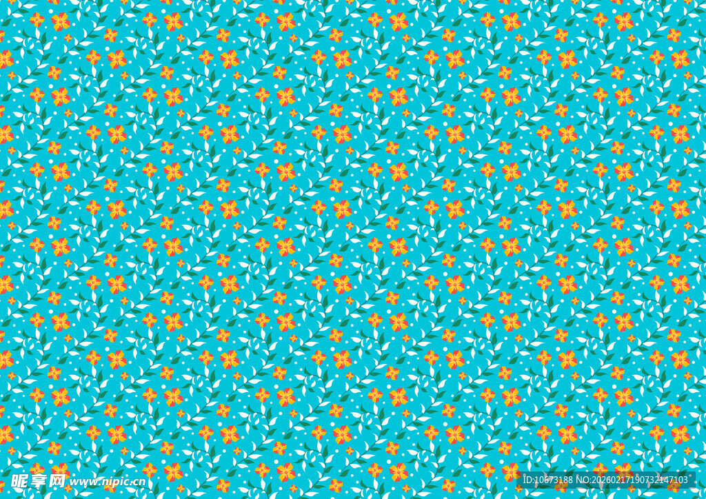 蓝色底点缀黄色图案纹理