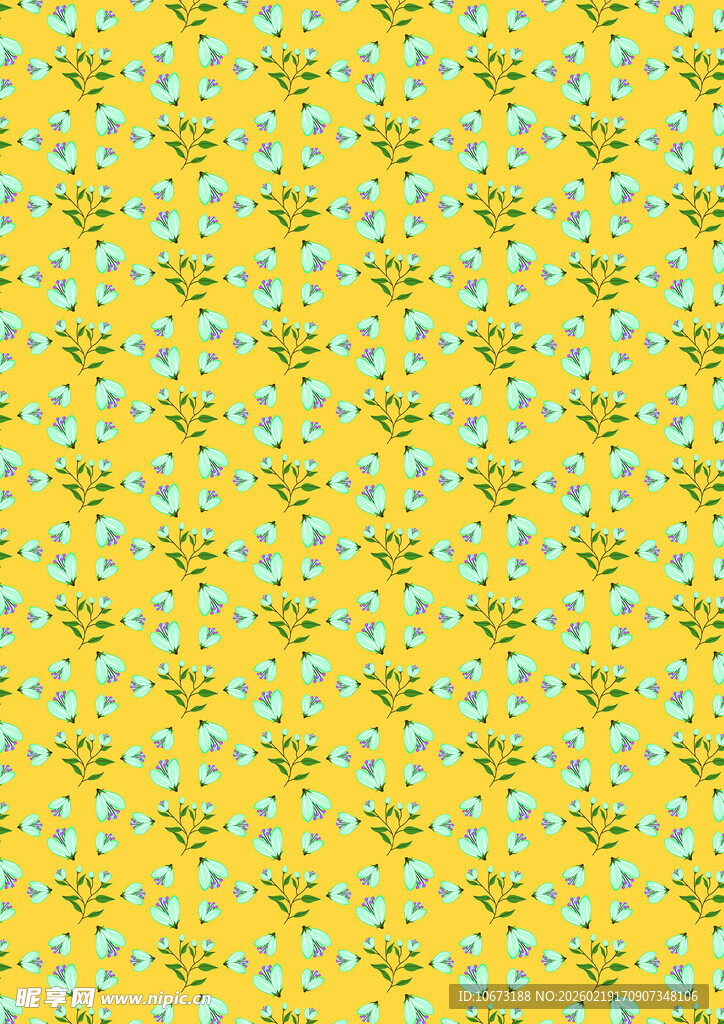 黄色花卉图案背景纹理