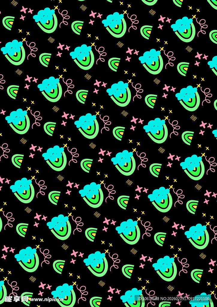 可爱卡通西瓜图案背景