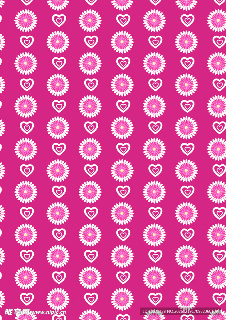 粉色爱心圆形图案背景