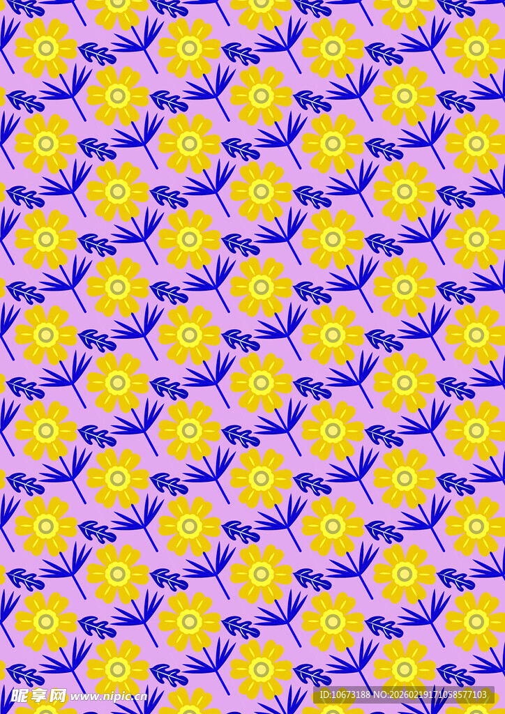 多彩花卉几何图案背景