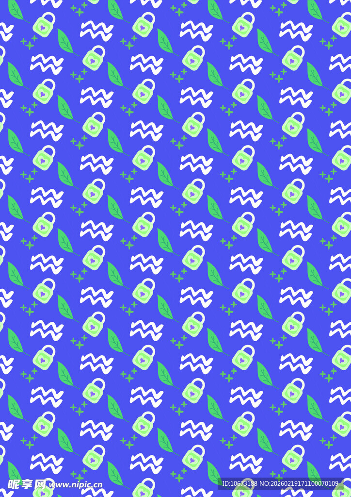 蓝底多彩心形图案背景