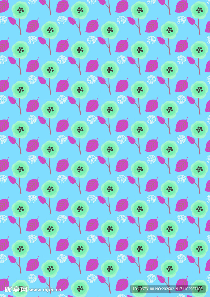 蓝底多彩波点图案背景