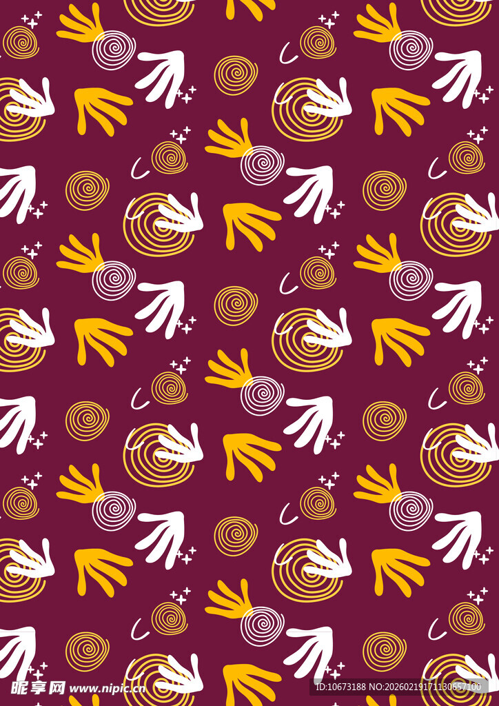 紫色背景的卡通食物图案