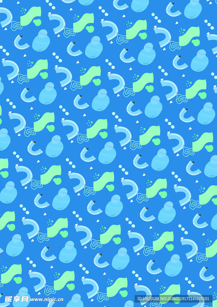 蓝色雨滴青蛙图案背景