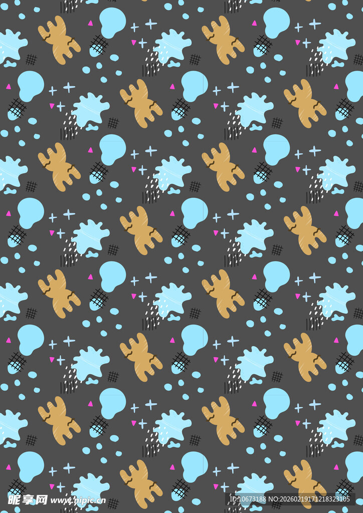 蓝色黄色图案的深色背景纹理