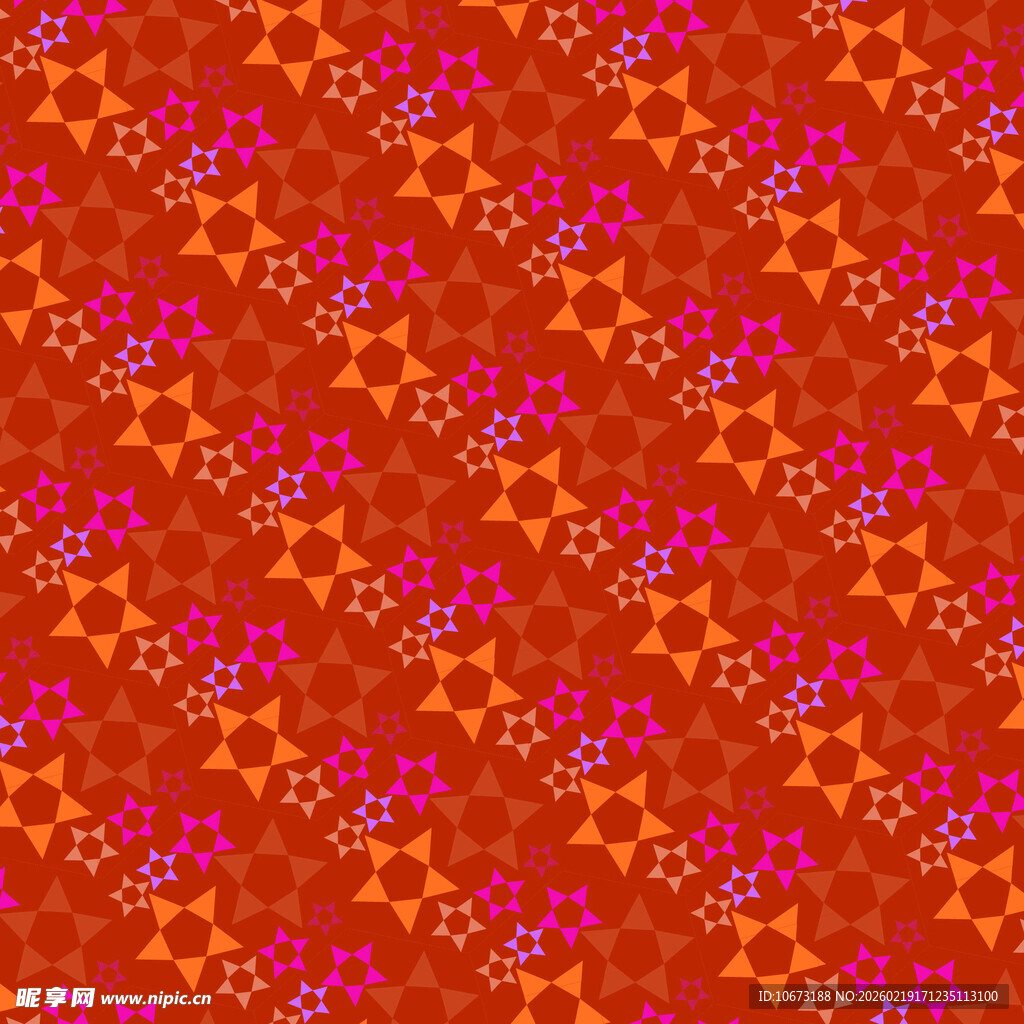 橙底粉紫星星图案纹理