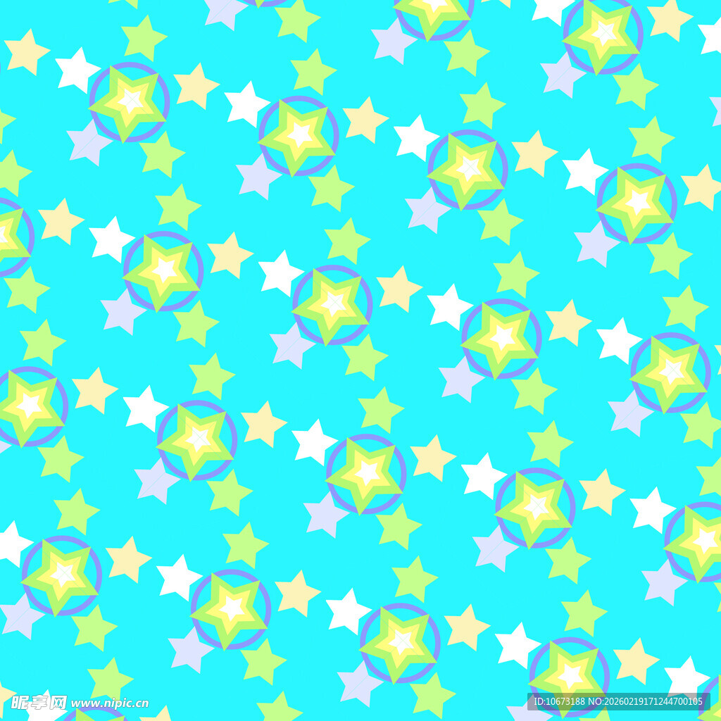 蓝底多彩星星图案背景