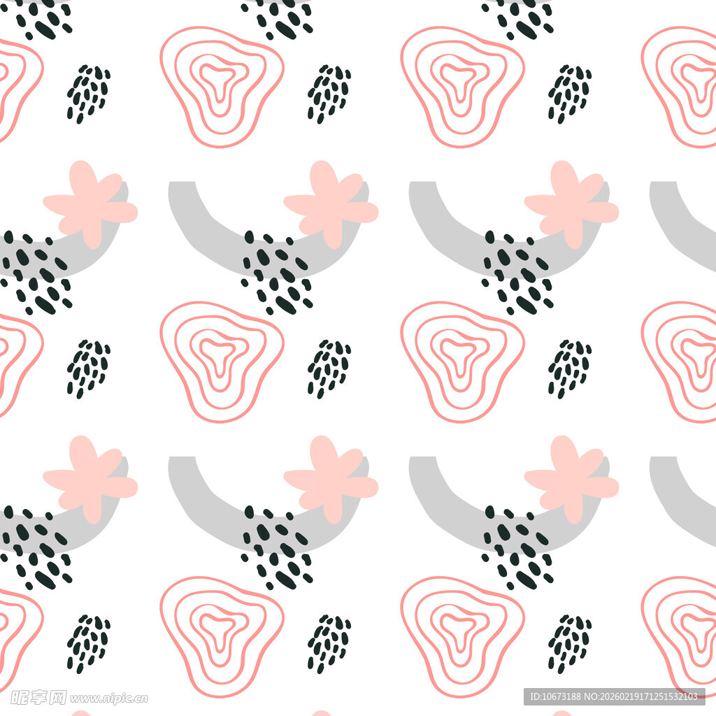 几何花卉图案无缝背景