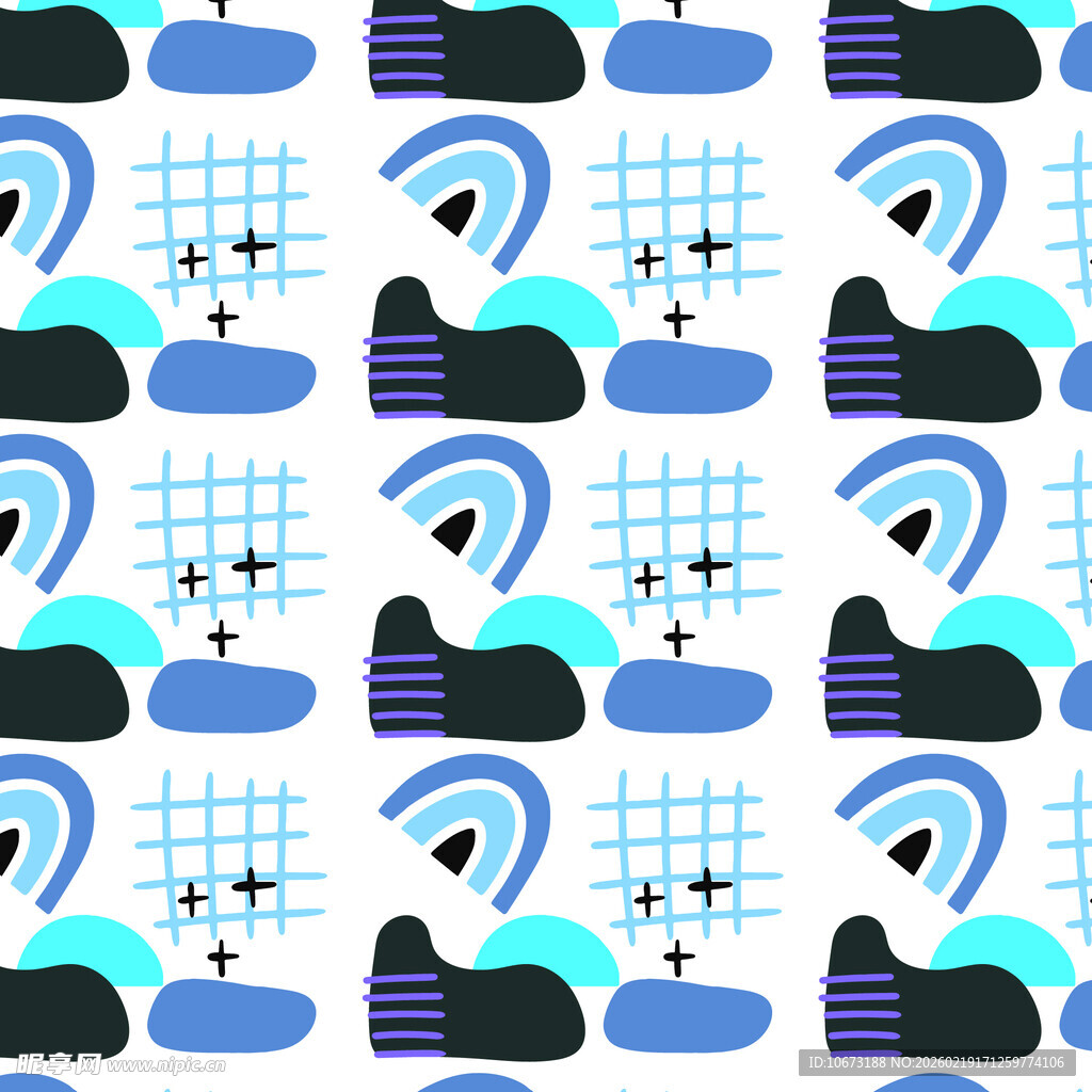 几何图案运动鞋背景图