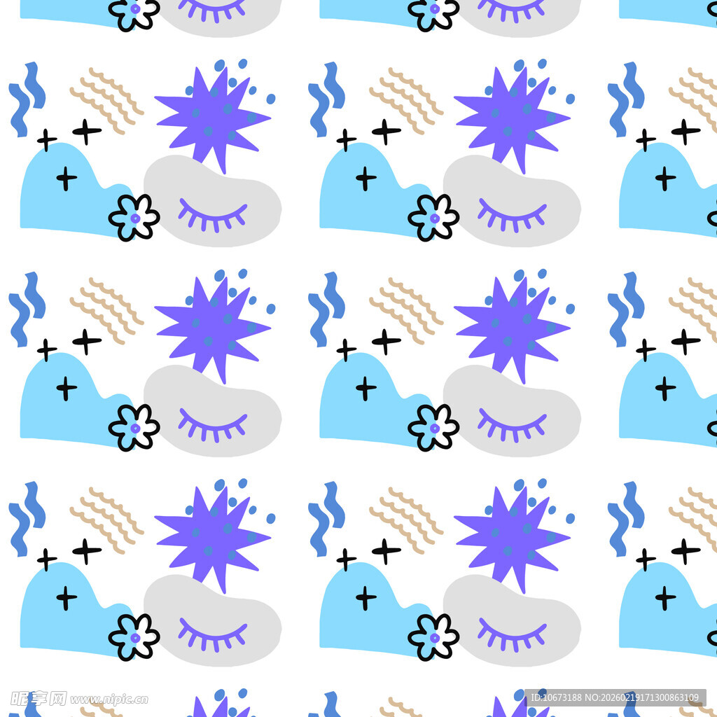 蓝紫色星星图案背景设计