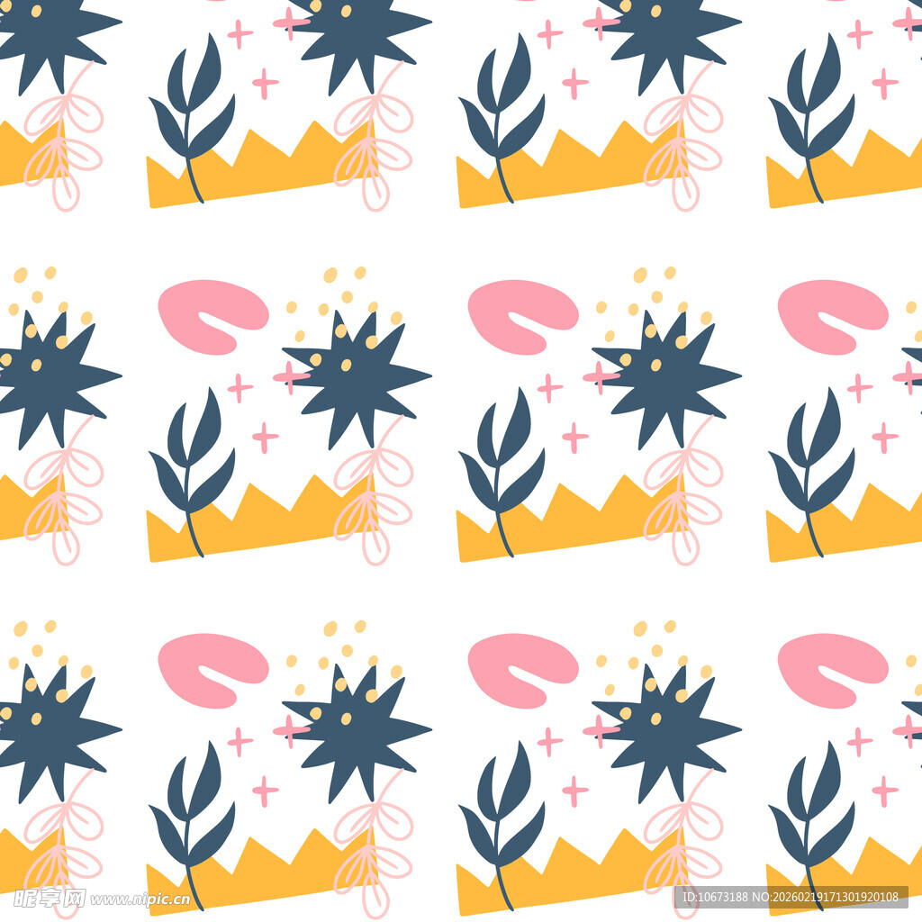 海洋元素无缝图案设计