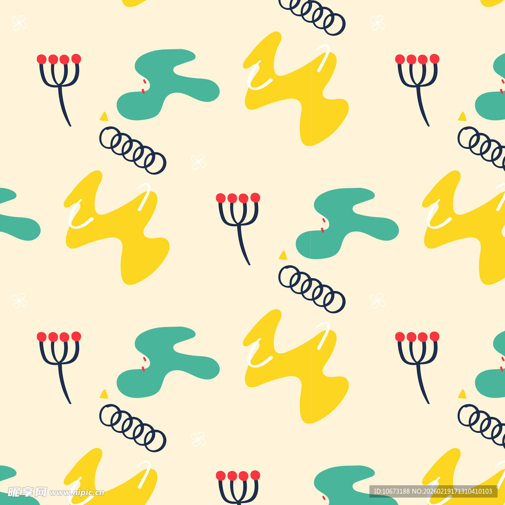 卡通风格植物图案背景