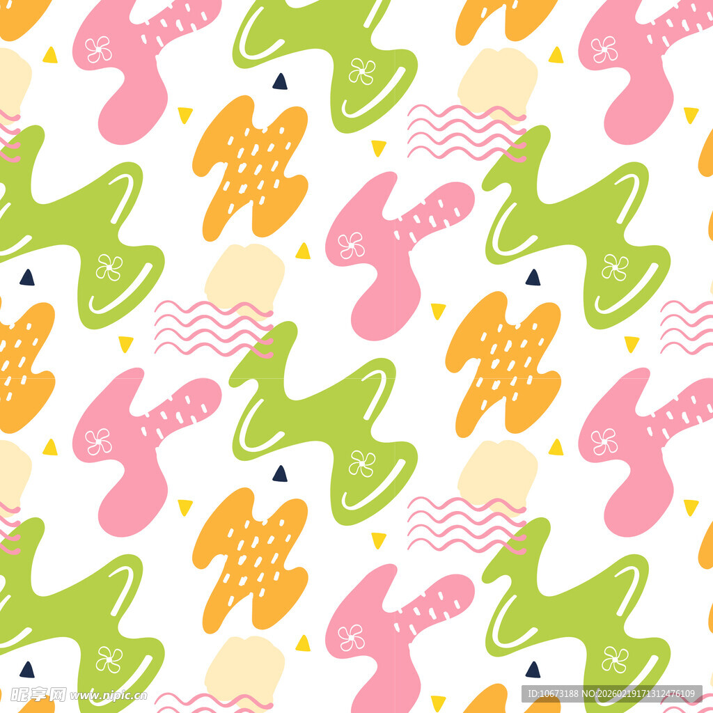 多彩卡通图案背景设计