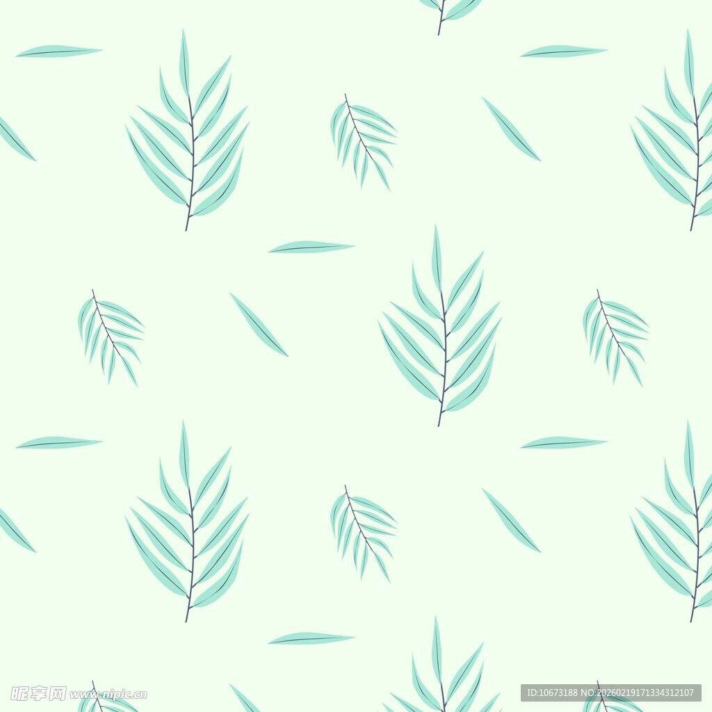 清新绿叶图案背景纹理