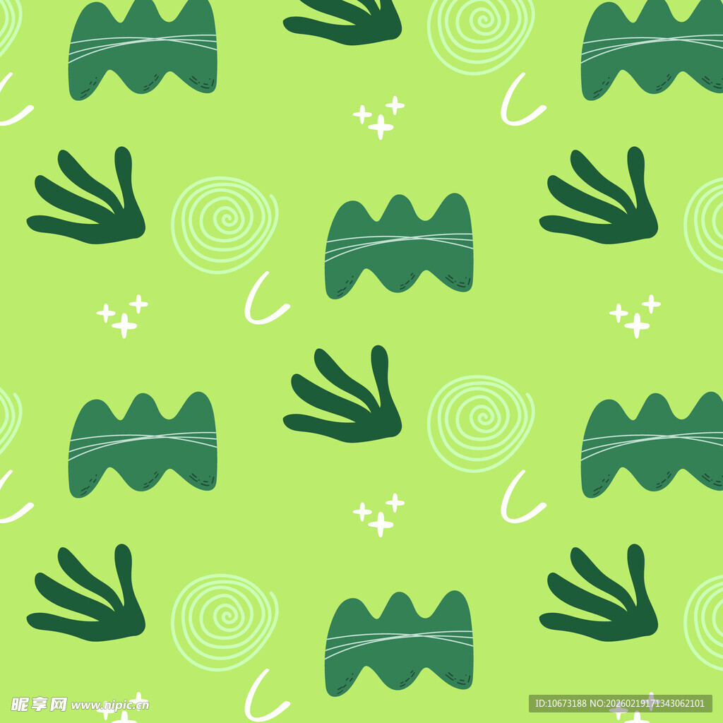 绿色卡通风格叶子图案背景