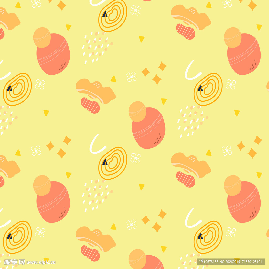 可爱卡通图案的黄色背景