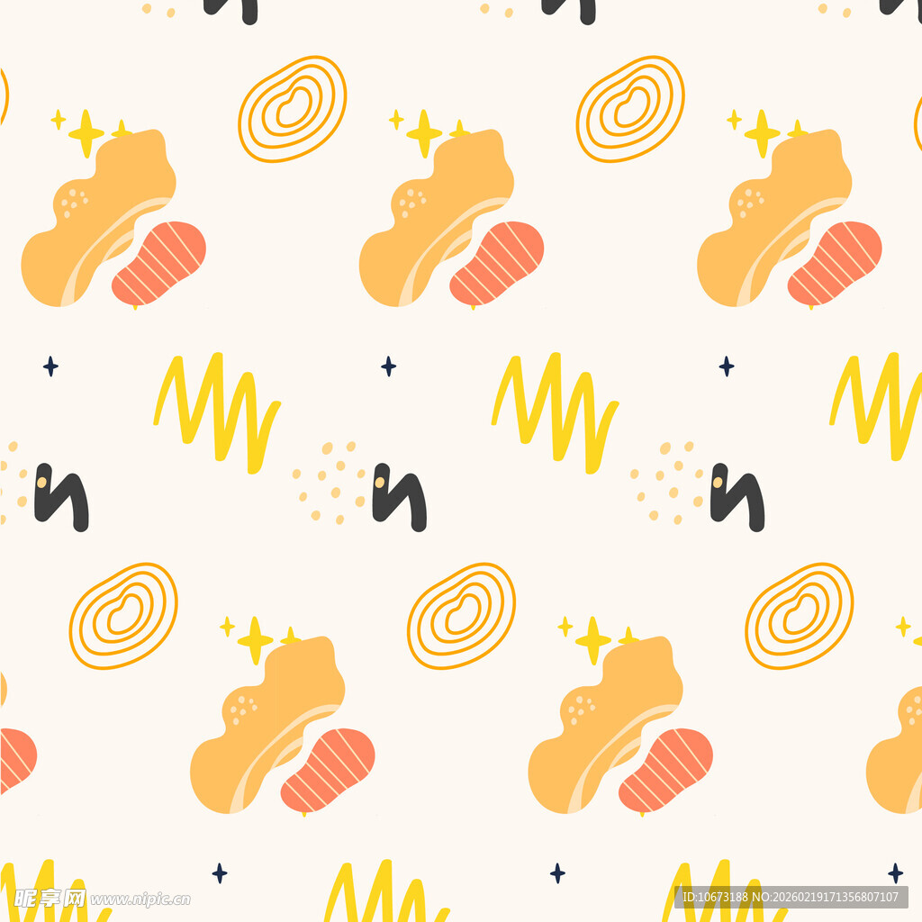 卡通风格食物图案背景图