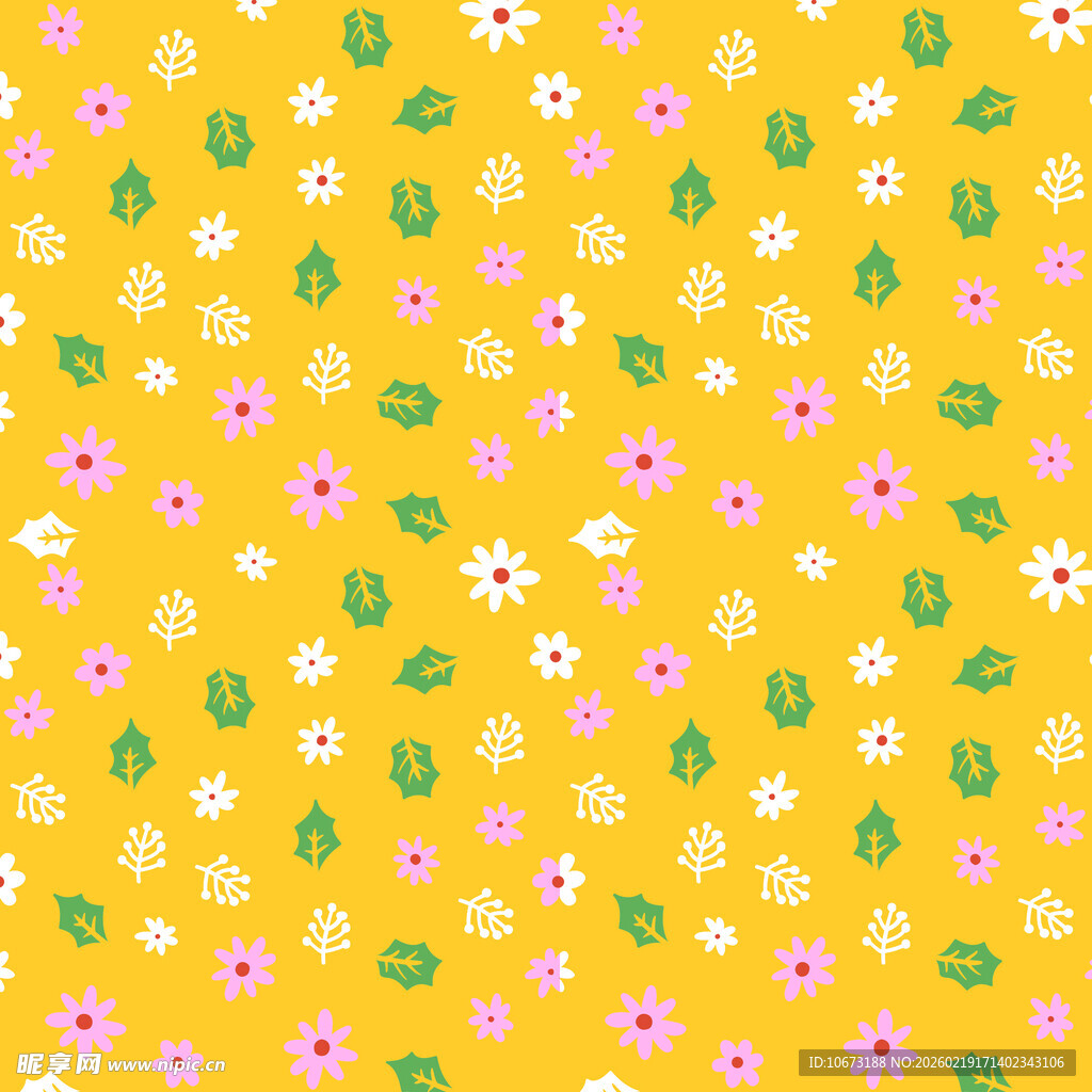 黄色花卉图案背景