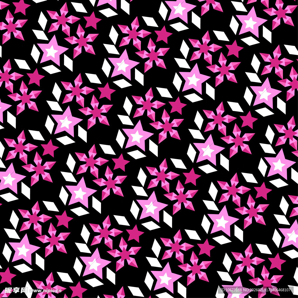 粉色星星花朵图案背景