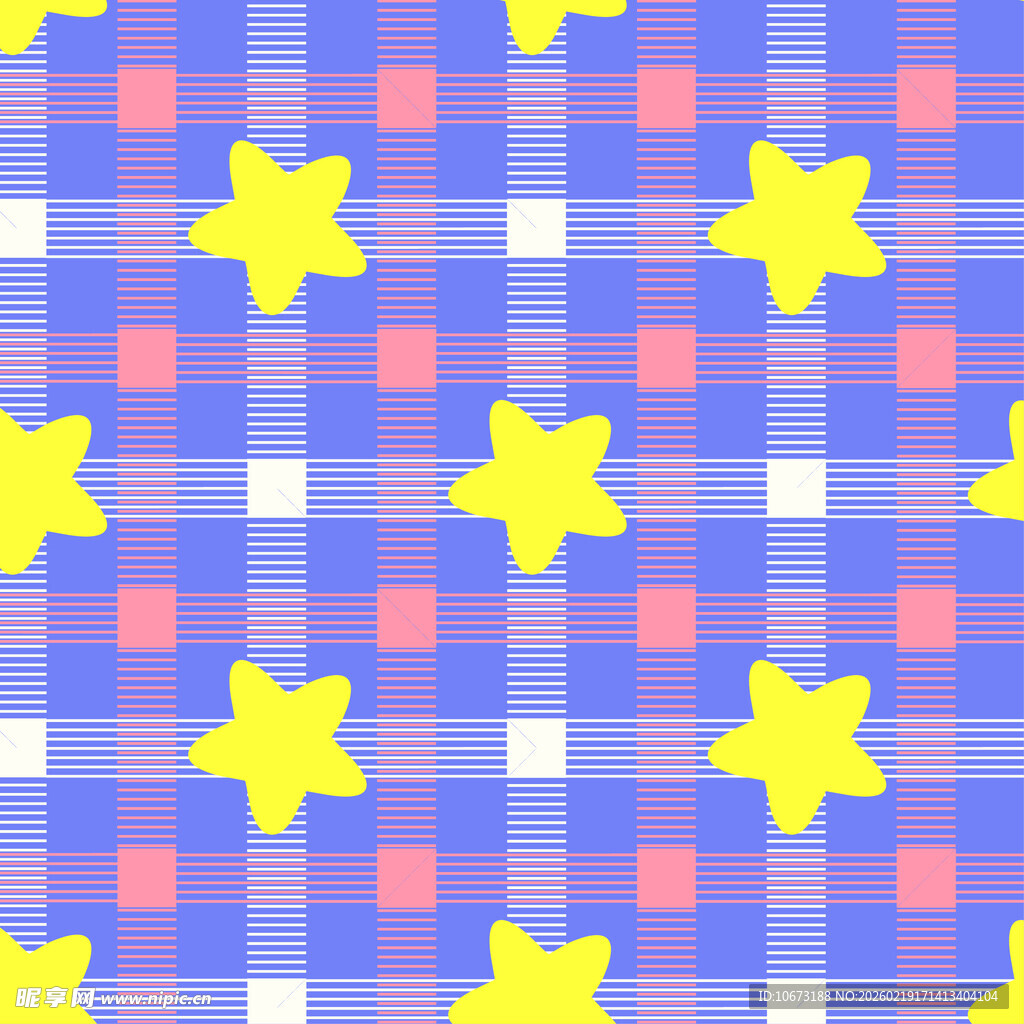 紫色格子底星星图案背景