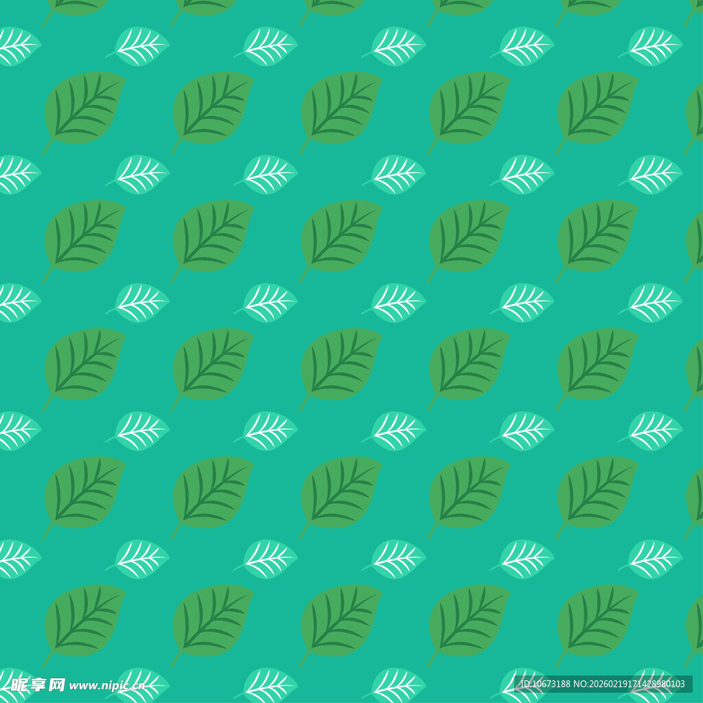 清新绿叶云朵图案背景