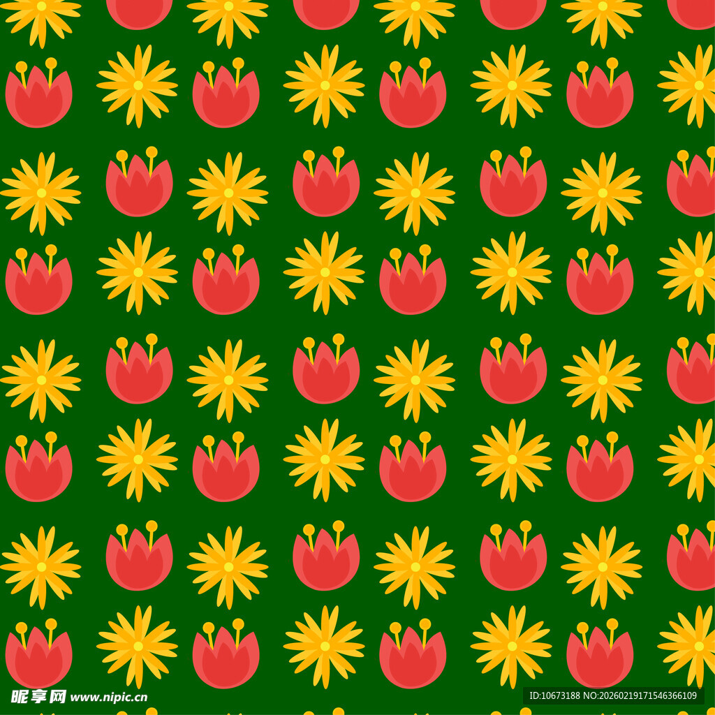 黄绿花卉图案背景