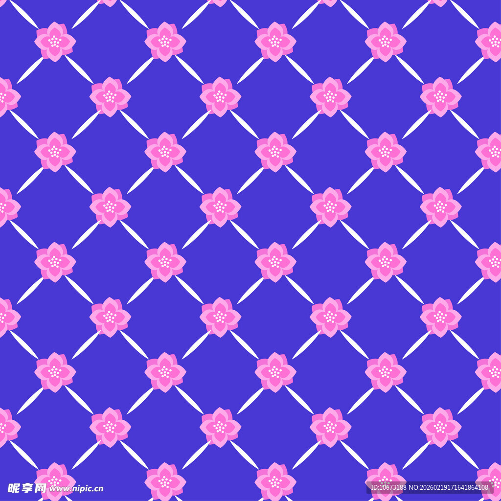 粉色花朵几何图案背景