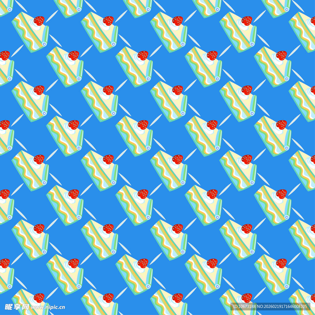 蓝色背景的冰淇淋图案