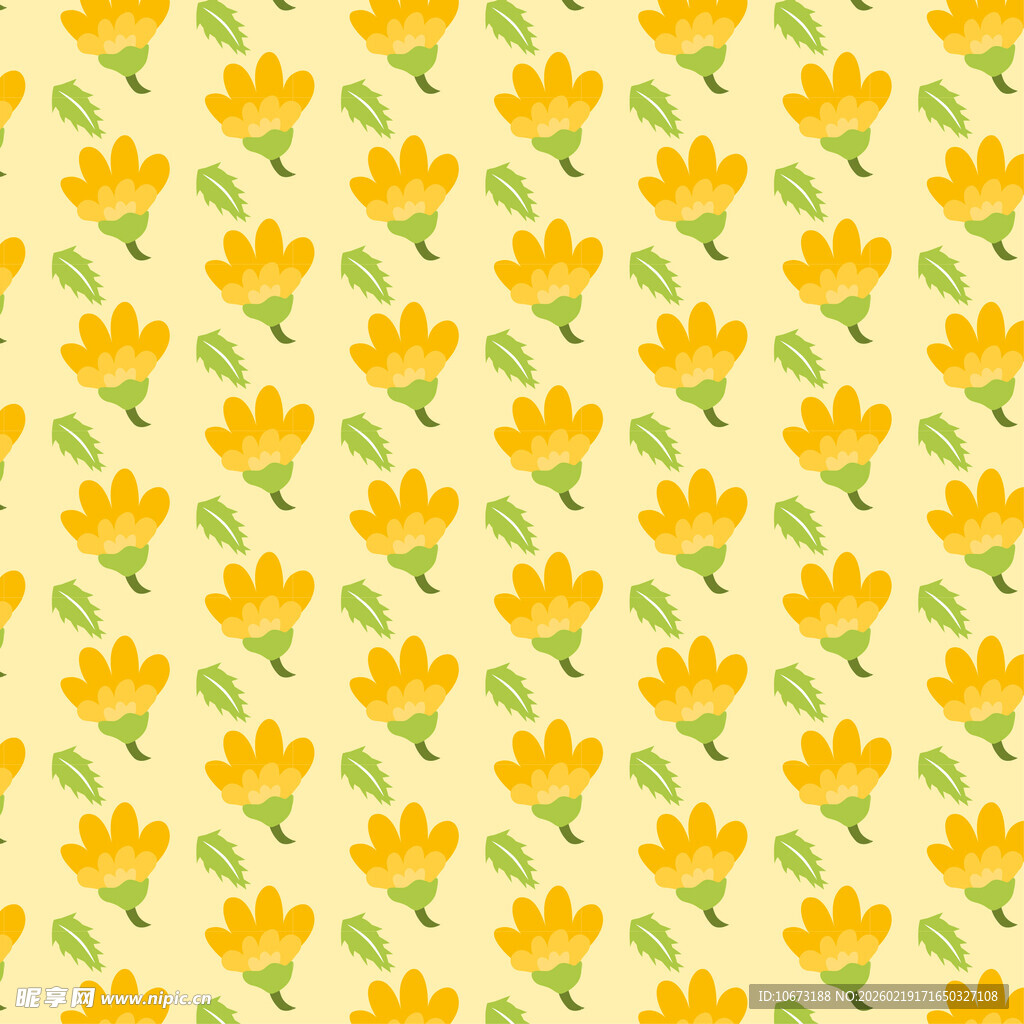 黄色小花无缝图案背景