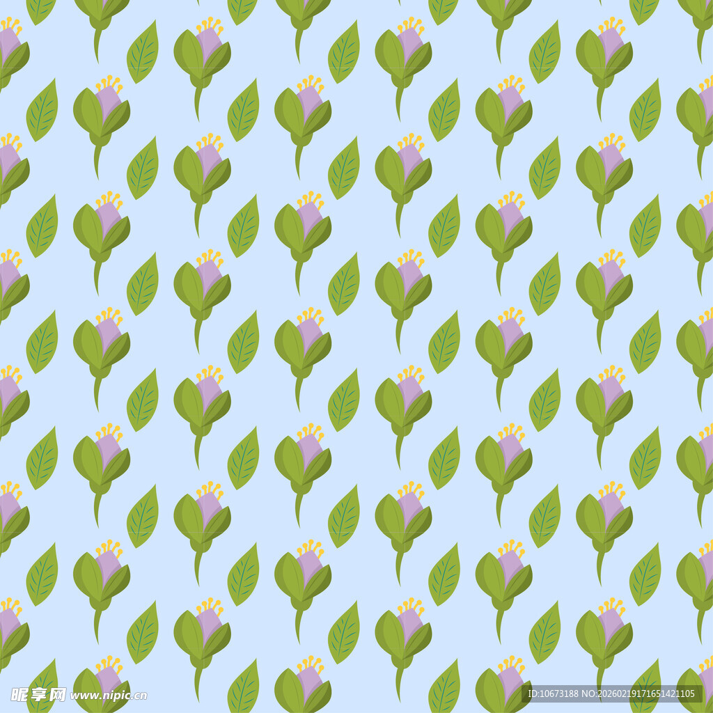 清新心形花卉图案背景