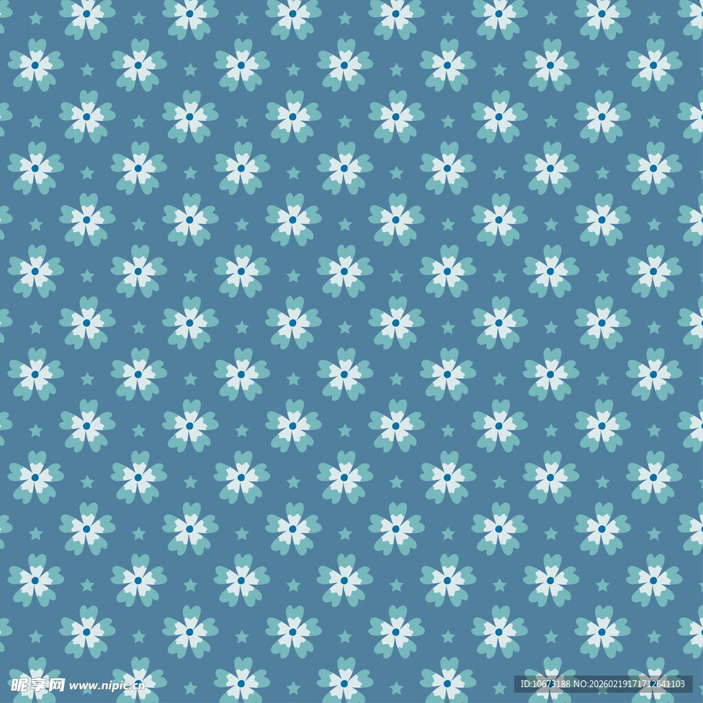 蓝色碎花图案背景纹理