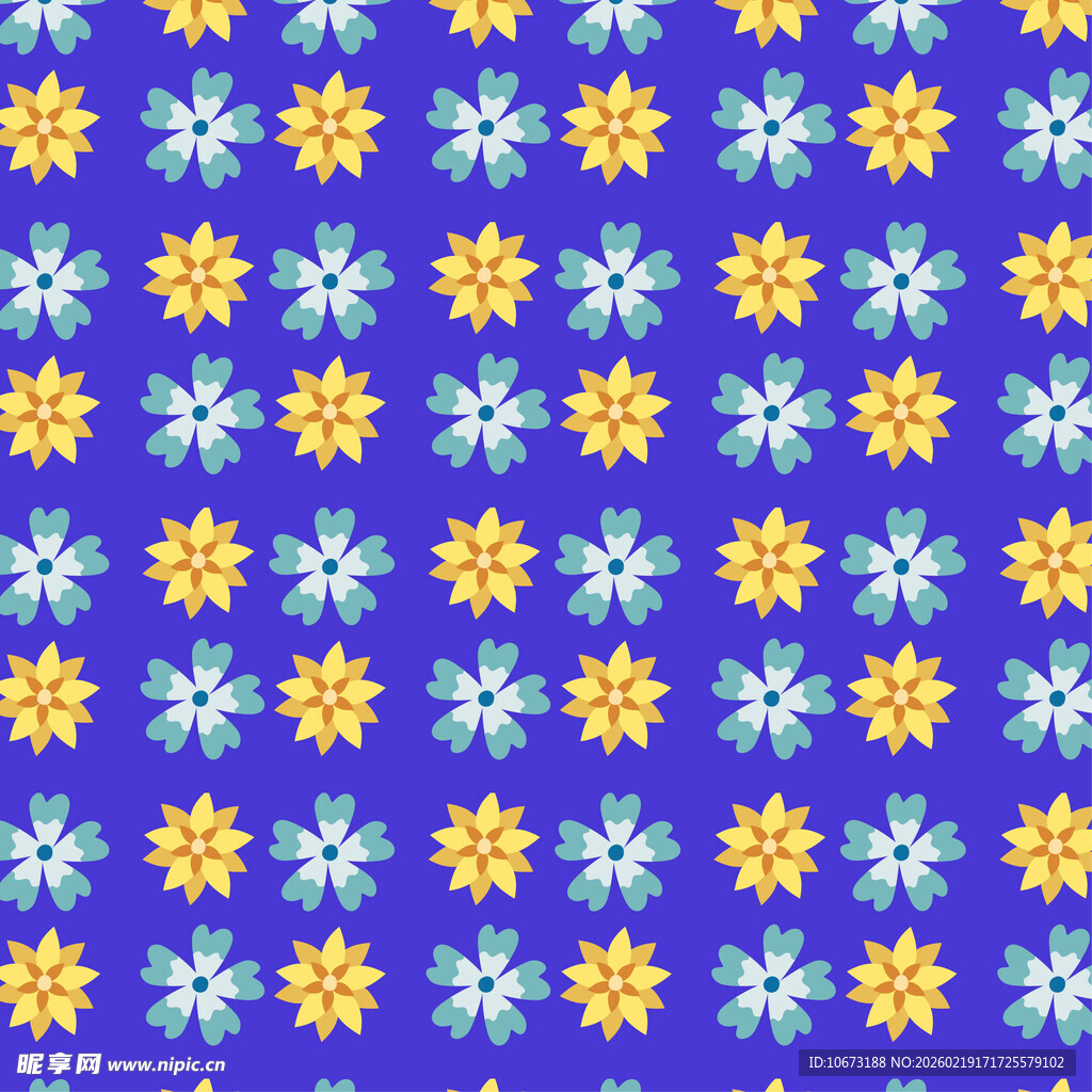 蓝色背景花朵图案纹理