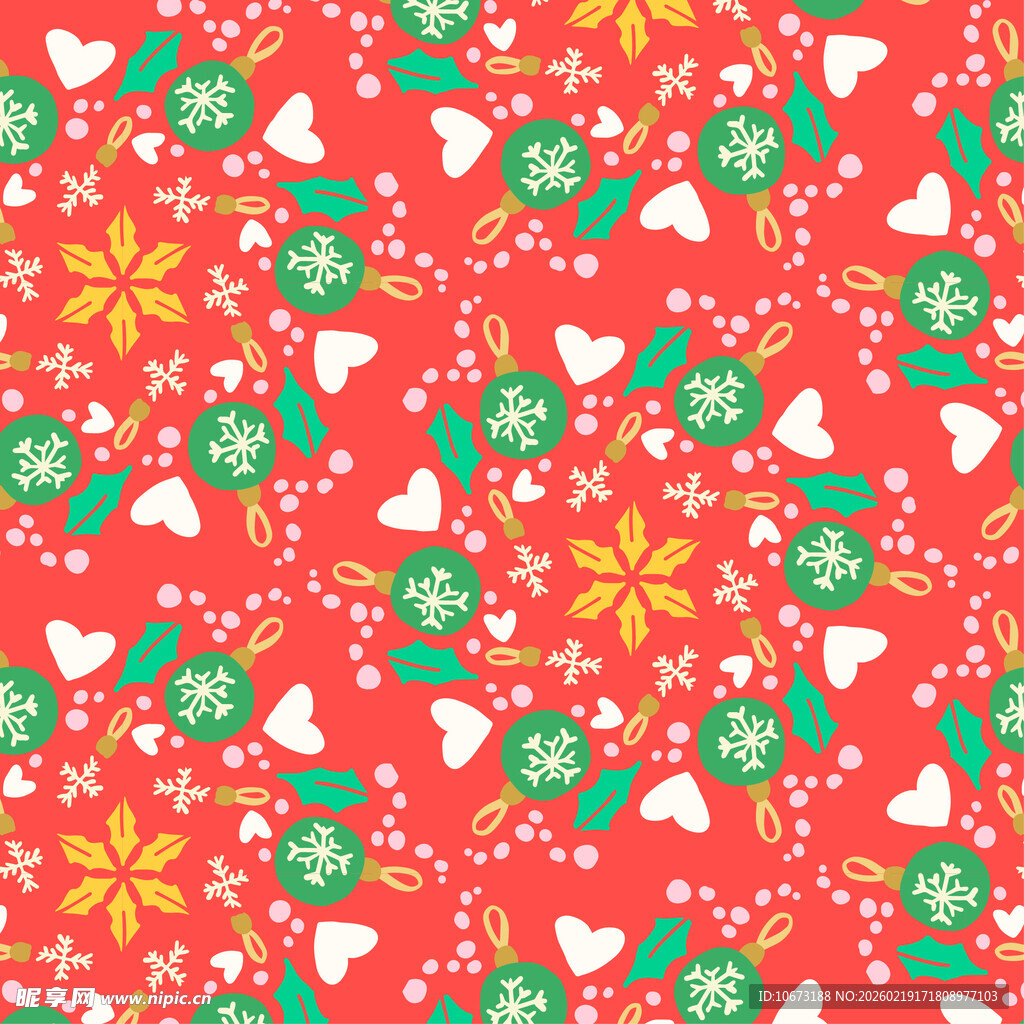 圣诞主题红色花纹图案