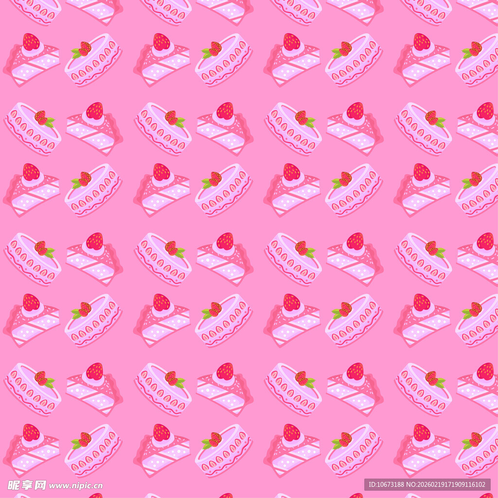 粉色蛋糕樱桃图案背景