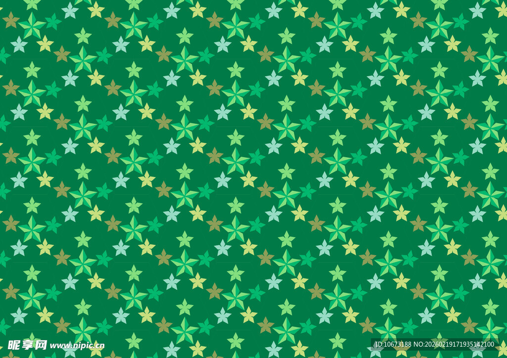 绿色星形花纹图案背景