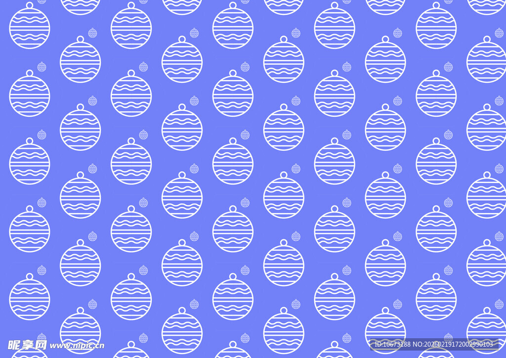 蓝色圣诞球图案背景