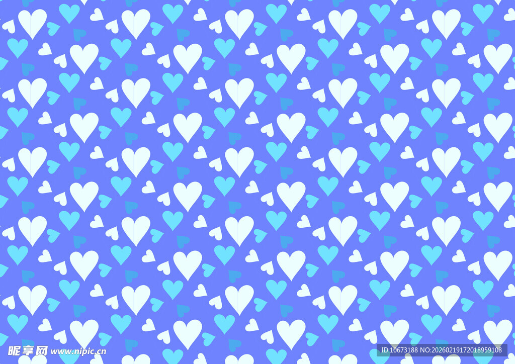 蓝色爱心图案背景
