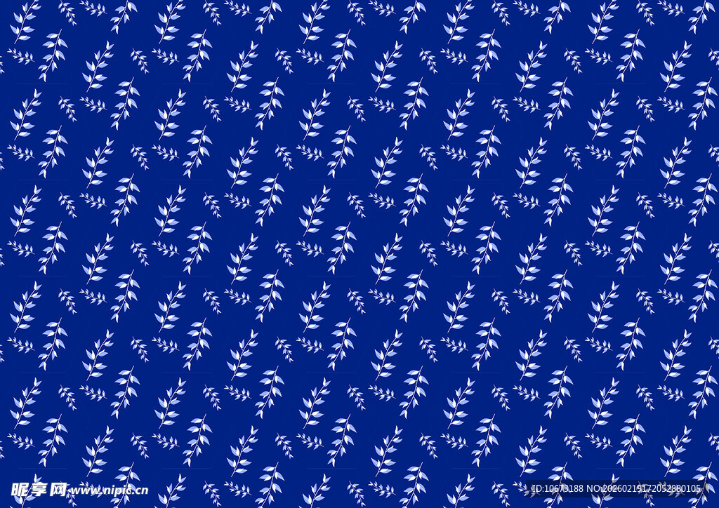 蓝色底白色雪花图案背景