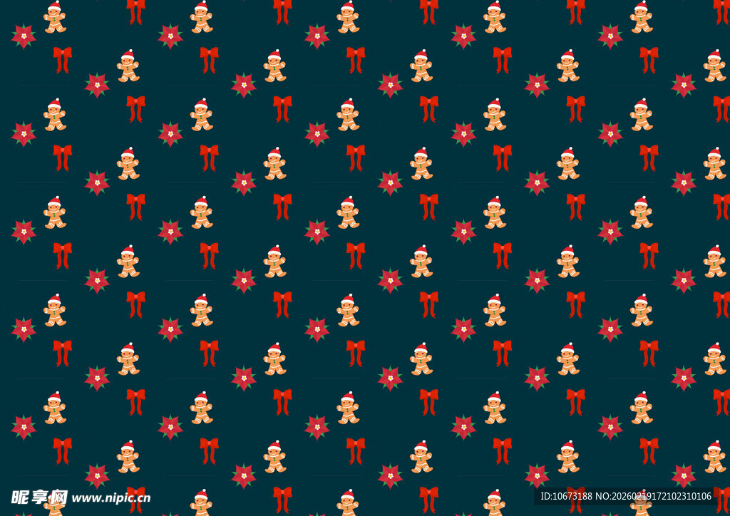 圣诞小人红果图案背景