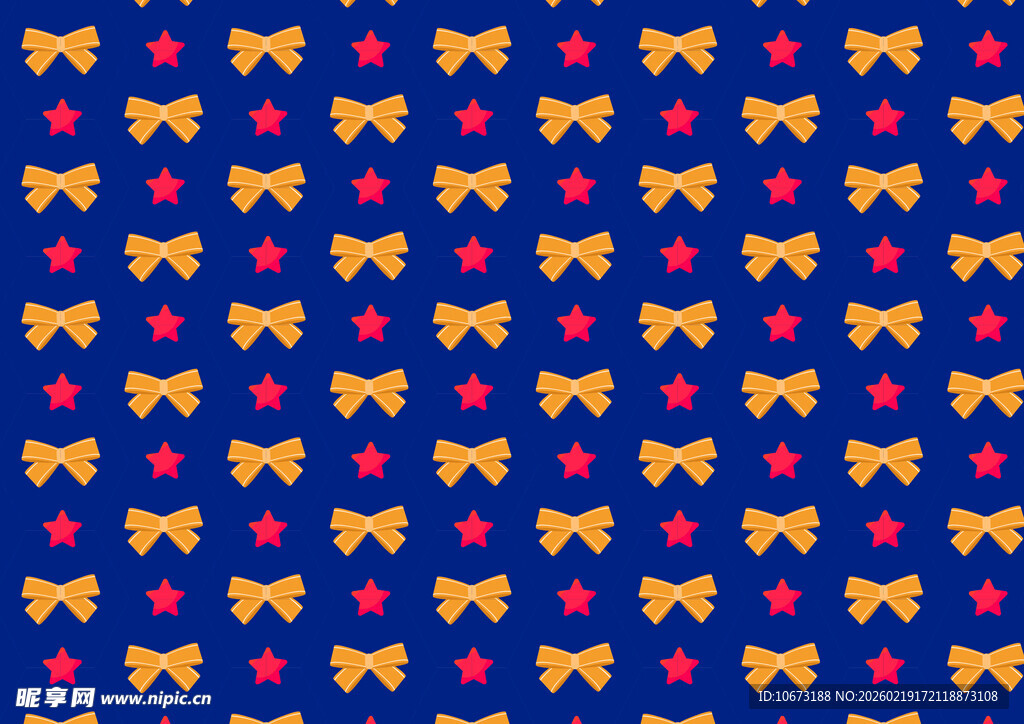 蓝色背景黄色蝴蝶结图案