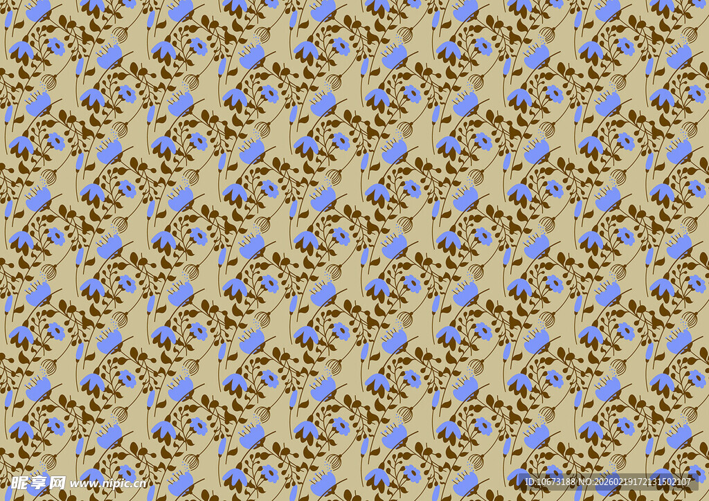 黄色底蓝色图案几何纹理