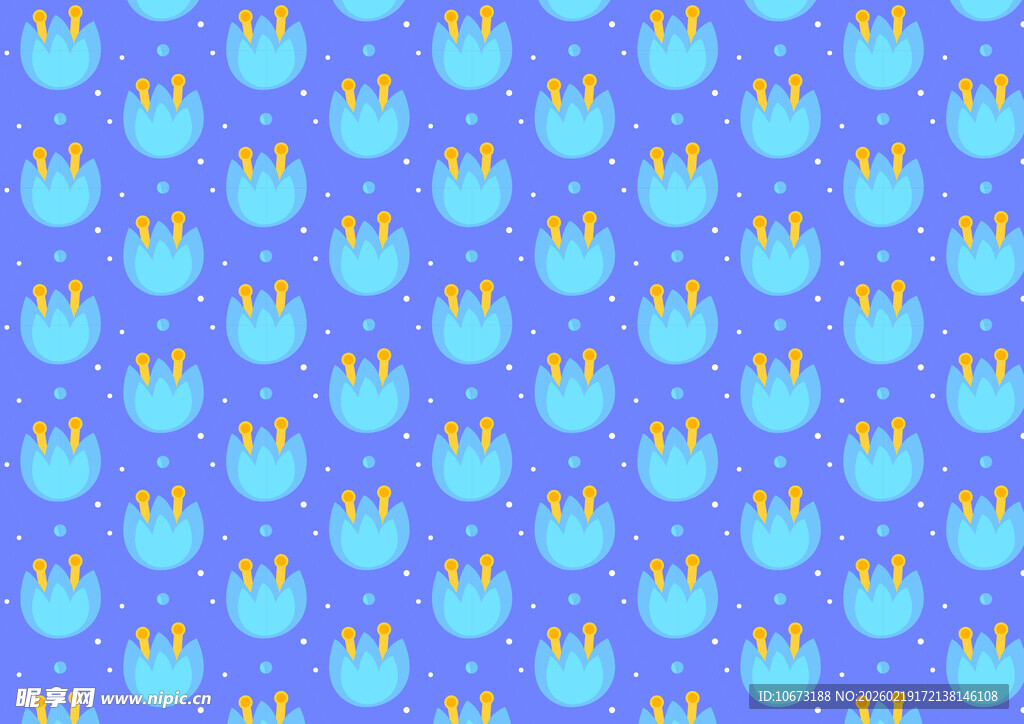 蓝色花朵图案背景