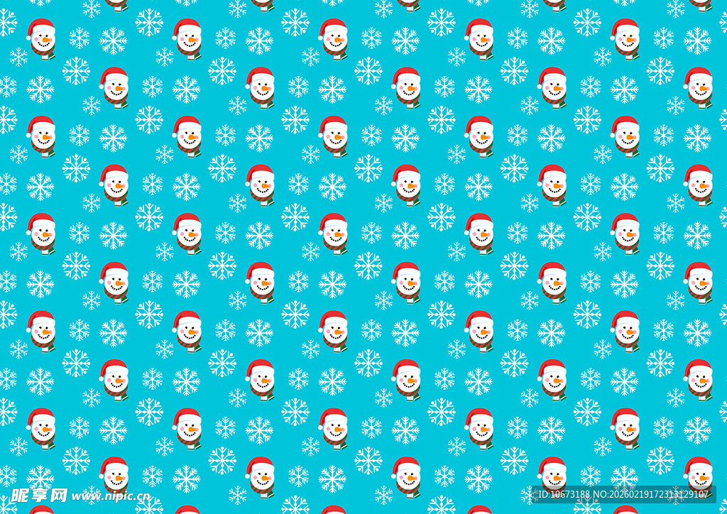 蓝色雪人图案背景