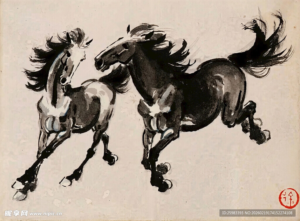 双马奔腾图